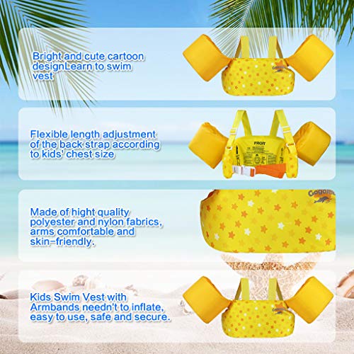 Gogokids Colete de natação infantil, boia infantil para meninas e meninos de 2 a 6 anos, roupa de ba