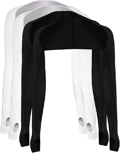 Miniatura 9 de 4 piezas de protección solar UV para el brazo del chal con agujero para el pulgar para mujeres y hombres, mangas deportivas de ciclismo