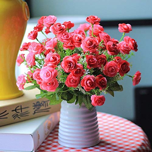 LXFLY Flores Artificiales Hogar Oficina De La Decoración Dormitorio Sala De Estar Flor Falsa Ramo De Plástico Set T