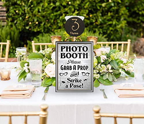 Bigtime Signs Photo Booth Props Sign, 2-Sided, Use For Any Wedding, Party Or Event Chalkboard Style On 1 Side And A Rustic Vintage Look On The 2Nd, 16" L X 12" W #TOP5