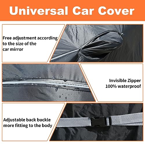 Image of Coverado 6 Layers Car Cover Waterproof All Weather, Soft Cotton Lined Coupe Cover, Outdoor Heavy Duty Car Covers Rain Snow UV Hail Protection, Full Covers Universal Fit for Sports Car (173 inch-182 inch)