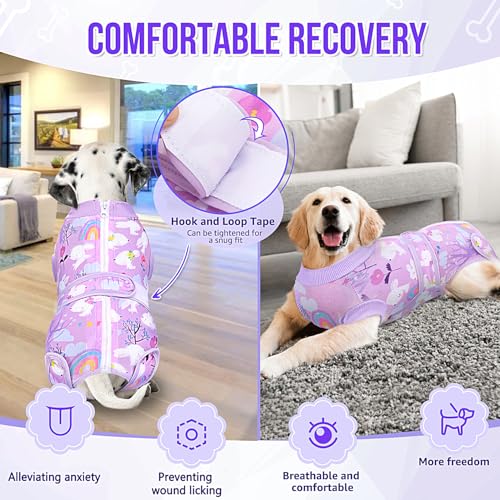 Image of Lukovee Recovery Suit for Dogs, Female Male Spay Neuter Post Surgery Suit