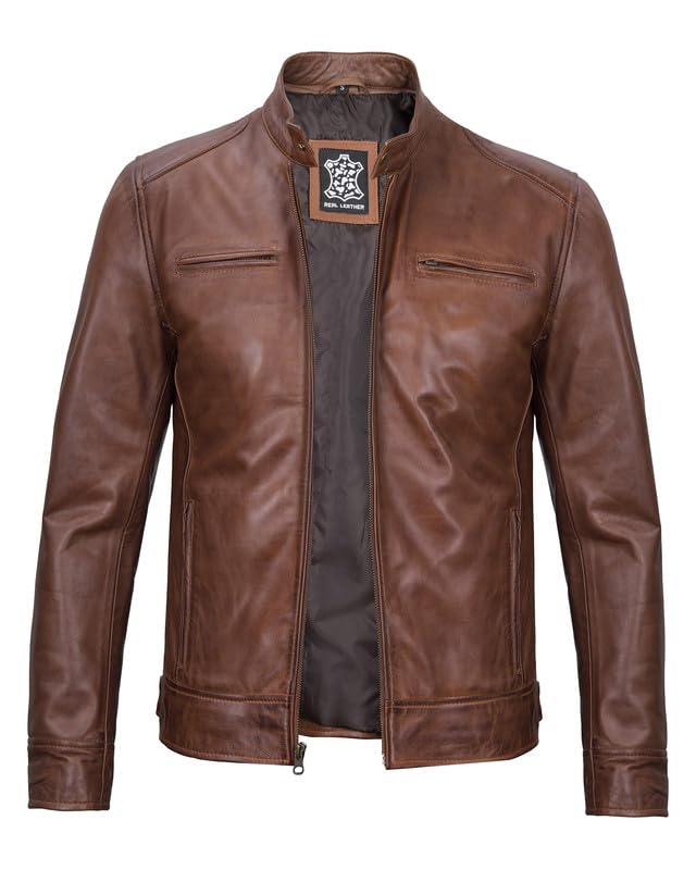 Image of Decrum Real Lambskin Mens Leather Jacket