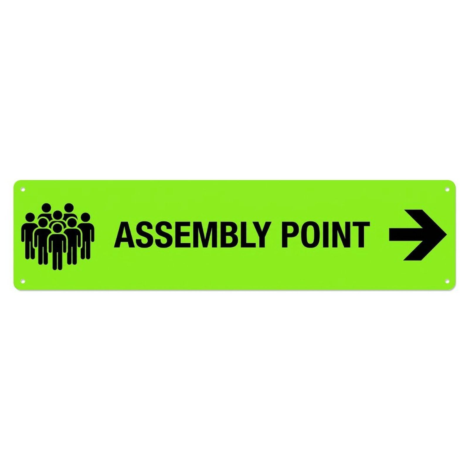 Okahys 4X16inch(10X40cm) Assembly Point Sign Design Neon Black Metal Tin Sign