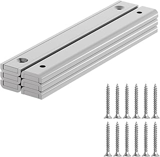 Strong Neodymium Channel Magnets- 5.00" Length- 6 Pack, Rectangular Countersunk Hole Pot Magnets with Matching Screws, Bar Rare Earth Magnet with Holes for Mounting, Magnetic Tools Holder