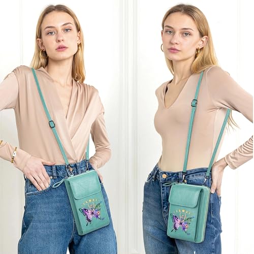 Image of KUKOO Small Crossbody Bags for Women PU Leather Cell Phone Purse Wallet with Credit Card Slots