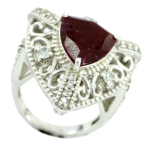 Bague victorienne avec rubis indien en argent le cadeau d'anniversaire idéal pour elle