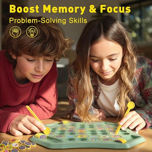 Image of Animal Memory Flip Chess Game - Montessori Matching Puzzle Board for Kids | Fun & Educational Travel Game for Toddlers, Preschoolers & Kindergarten Learning Activities | Gift for All