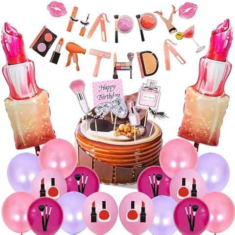 Makeup Birthday Party Supplies Set by SEWIRUY Cover