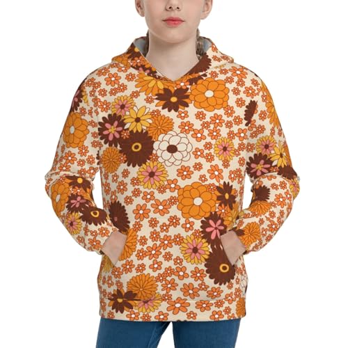 Hippie Ditsy Floral Kid Hoodies Boys Sweatshirts Girls Pullover with Pocket