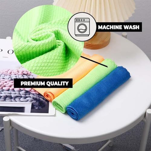 Image of Kuber Industries Scrubber for Kitchen|Multi-Purpose Microfiber Kitchen Cleaning Cloth with Fish Scales|Glass Cleaning Cloth|Polishing & Scrubbing|Scratcher & Lint Free |YLG4041|Multicolor