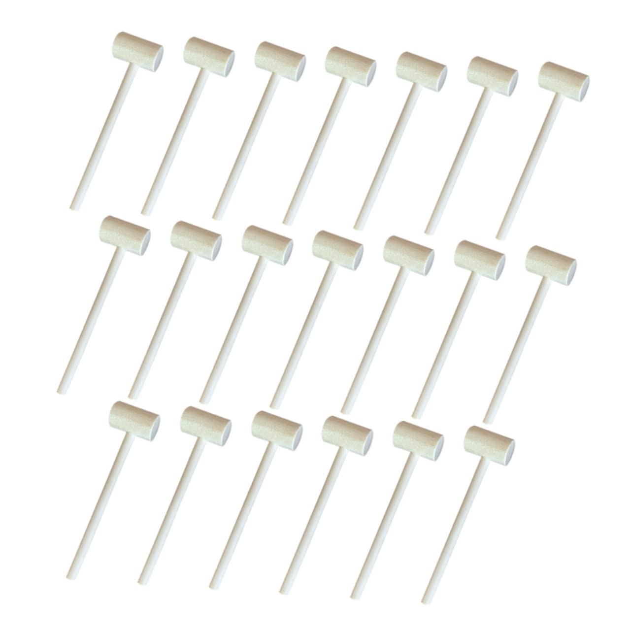 HEMOTON Educational Hammer Toys 20pcs Mini Hammers Wooden Hitting Tools for Boys and Girls Enhance Fine Motor Skills