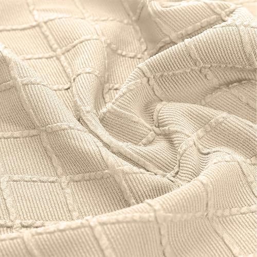 Dioxide Coprisedie con Schienale 6 Pezzi, Coprisedie Elasticizzati Copri Sedia da Cucina Impermeabile Universali, Copri Sedie Soggiorno Jacquard in Stile Nordico(Beige, 6PC)