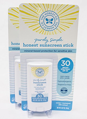 The Honest Company Sunscreen Stick Pack of 2 SPF 30 Non-Nano Zinc Oxide Fragrance Free