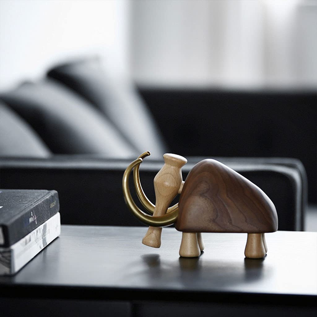 Sculpture Nordic Lital Drewno Słoń Dekoracje Desktopowe Home Ręcznie rzeźbione Dekoracje Drewniane Rzeźba Statua Dekoracje Desktop Statue
