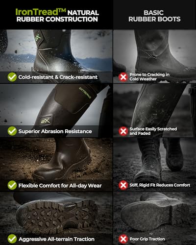 Image of Extremus by KastKing MudRidge Rubber Boots for Men, 100% Waterproof Boots