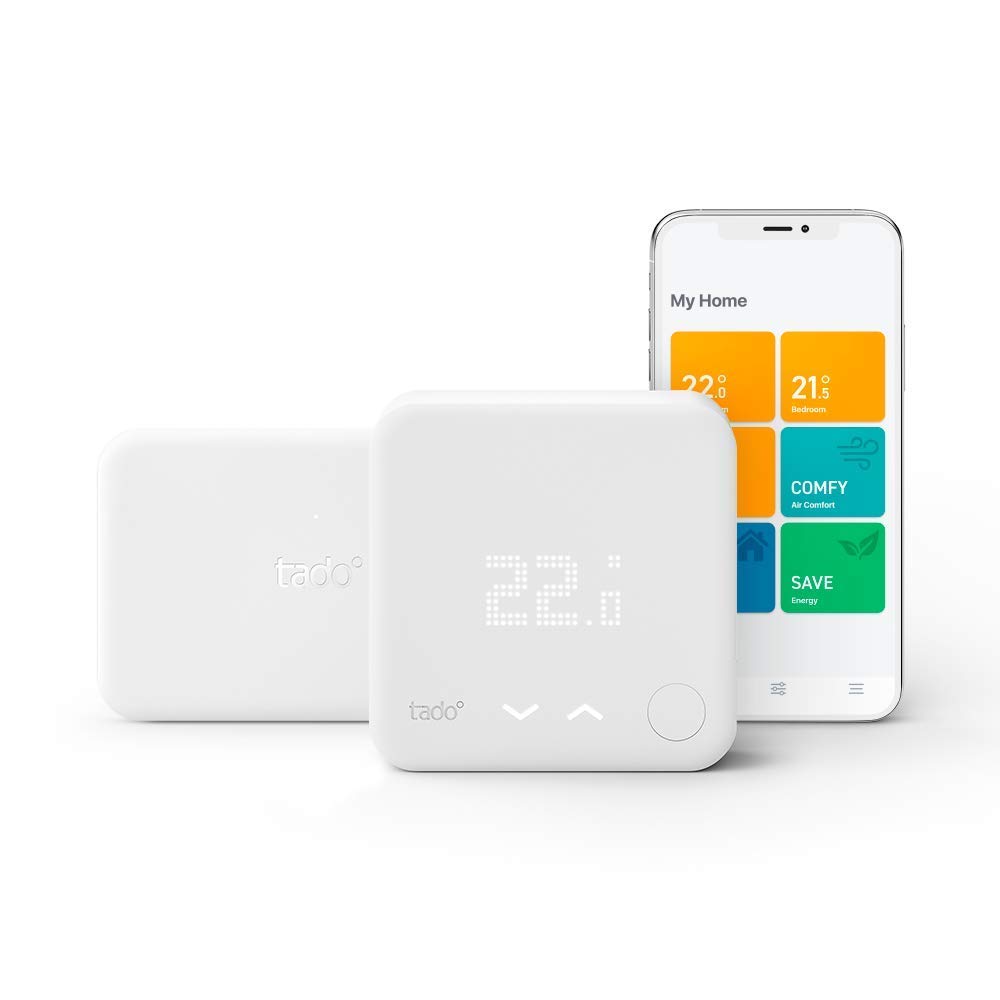 tado tado° Smart Thermostat Starter Kit V3+ with Hot Water Control, Includes Wireless Receiver with Hot Water Control, Easy DIY Installation (Refurbished)