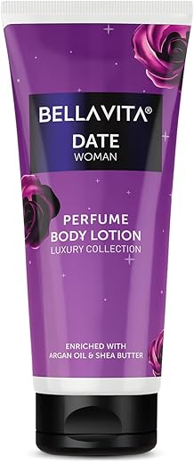 Bella Vita Luxury Date Woman Body Perfume Lotion for Nourishing, Hydrating, Soft, Supple,Healthy Skin with Argan Oil and Shea Butter 200 ml