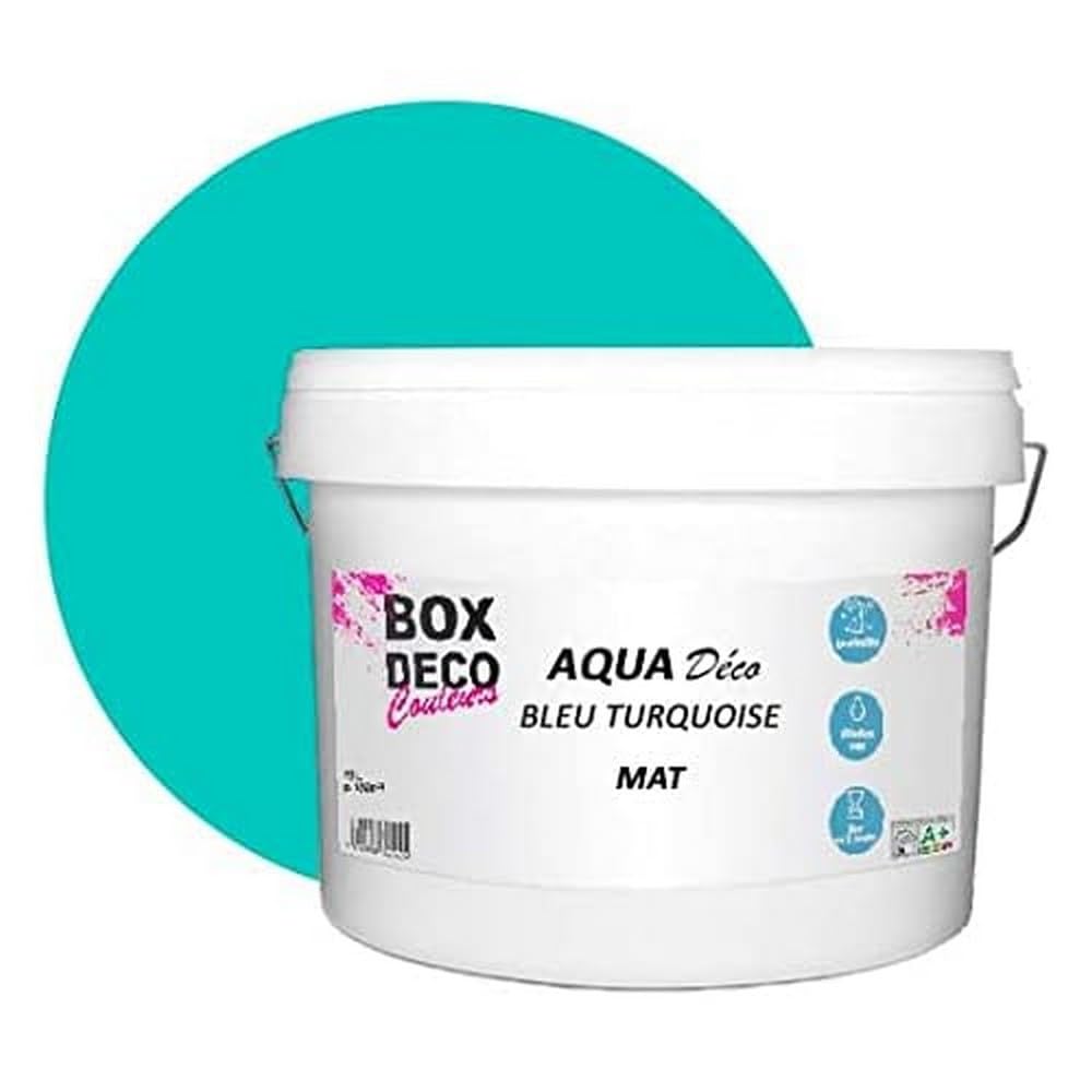 Farba ścienna akrylowa o wyglądzie matowego Aqua Deco - 10L / 100m² - Turkusowy niebieski