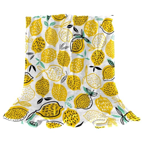 Couverture douce microfibre citron : la solution contre le froid sur votre canapé - 2
