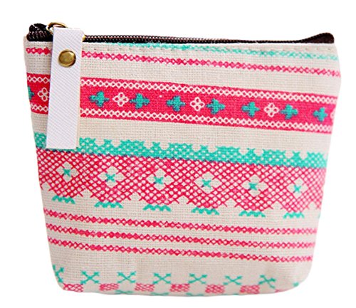 Preisvergleich Produktbild LAMEIDA Mini Leinwand Brieftasche Niedlichen Tier Muster Geldbörse mit Reißverschluss Ändern Schlüssel Zubehör Aufbewahrungstasche für Mädchen Damen