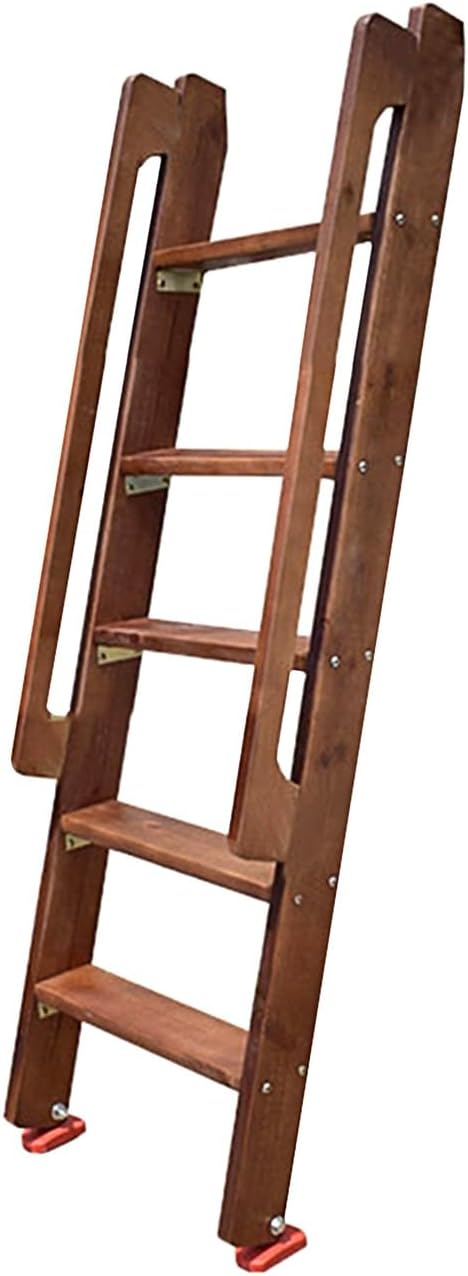 Twin Bunk Bed Ladders with Handrail & Anti-Slip Feet Pads, Heavy Duty Bed Side Climb Ladder, 5 Step RV Bunk Ladder, 59in Long Straight Ladder