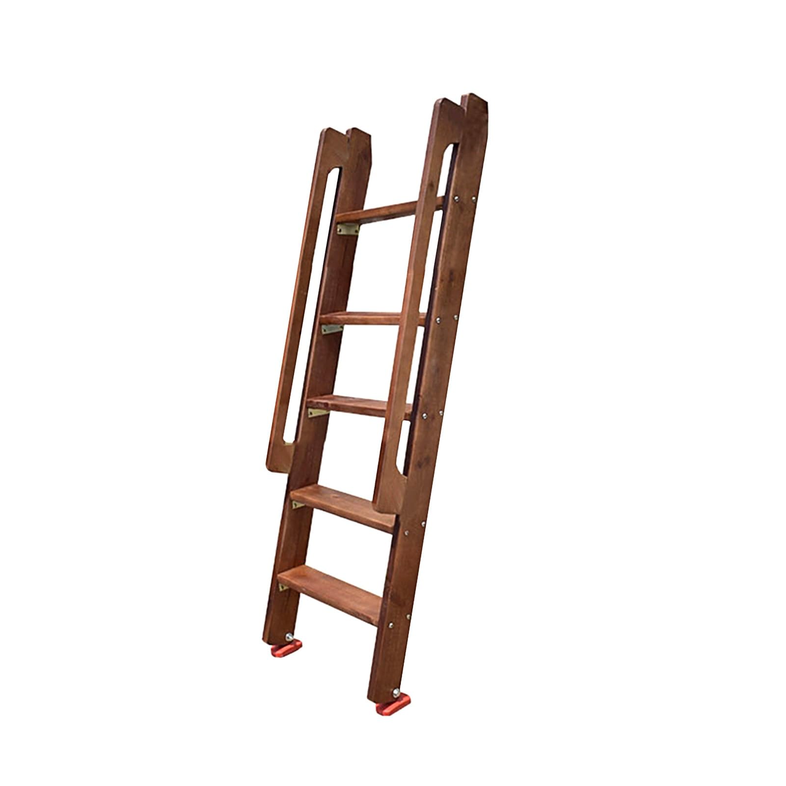 Scalette per letto a castello doppie con corrimano e piedini antiscivolo, scaletta per salita laterale del letto resistente, scala a castello per camper a 5 gradini, scala dritta lunga 59 pollici