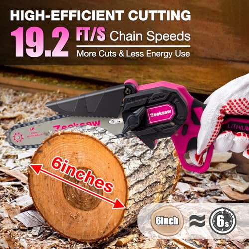 Pink Mini Chainsaw Cordless 6 Inch