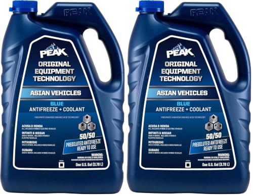 Image of PEAK OET Extended Life Blue 50 /50 Prediluted Antifreeze /Coolant for Asian Vehicles, 1 Gal. (Pack of 2)