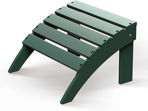 Miniatura 7 de Adirondack - Juego de 2 otomanas de polietileno de alta densidad para todo tipo de clima, reposapiés plegable de plástico Adirondack para terraza,