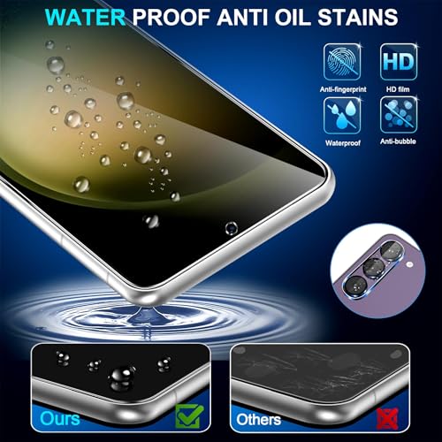 Image of firtstnow 3 Pack for Samsung Galaxy S23 FE Screen Protector Tempered Glass + 3 Pack Camera Lens Protector, Military Grade Shatterproof, 9H Hardness, Fingerprint Unlock, Case Friendly 6.4 Inch
