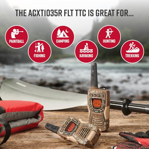 Image of Cobra ACXT1035R FLT Waterproof Walkie Talkies - Rechargeable, Floats, 22 Channels, Long Range 37-Mile Two-Way Radio Set (2-Pack)