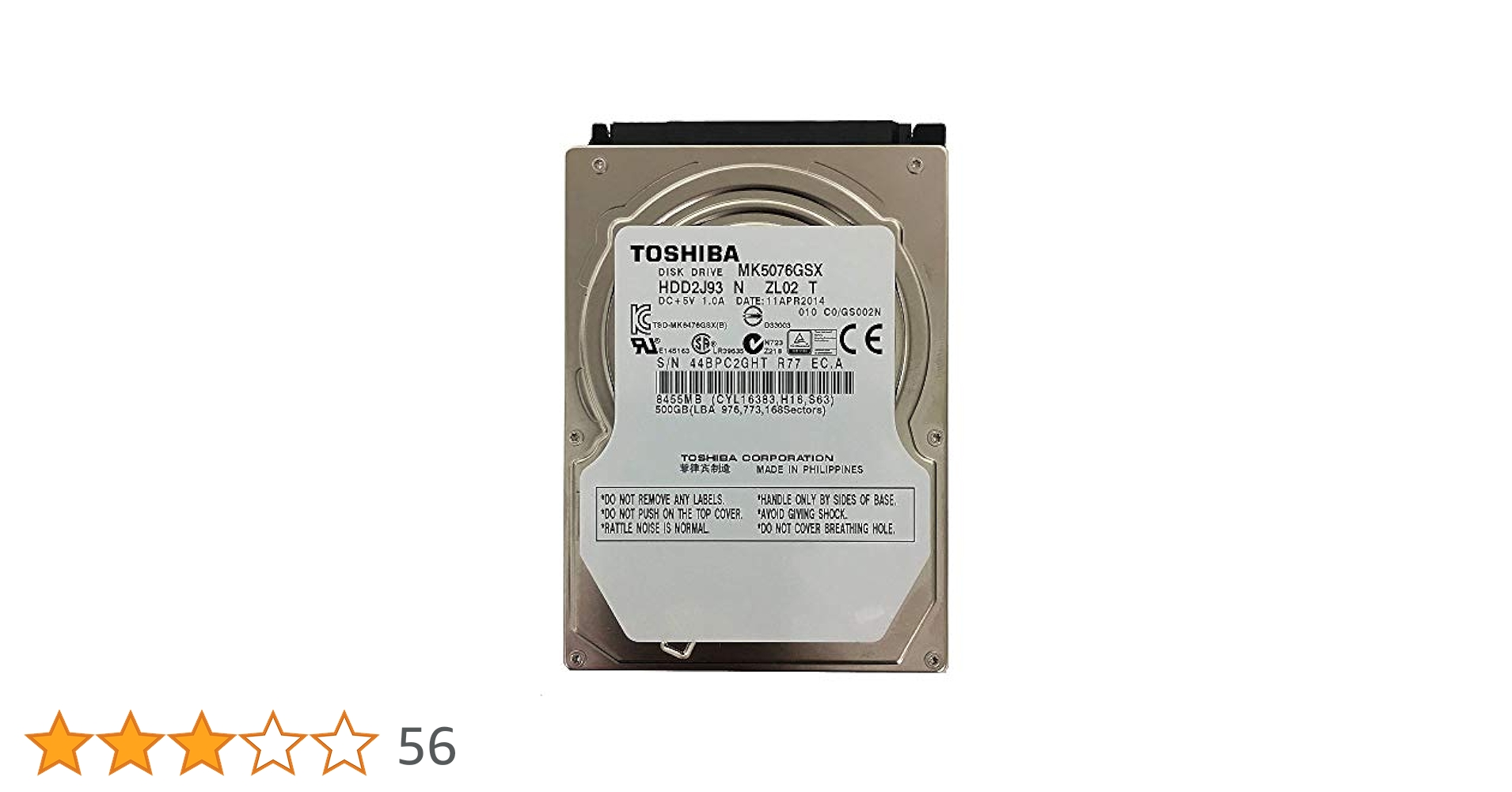 Amazon | TOSHIBA 東芝 2.5inch SATA HDD 500GB 5400回転 512