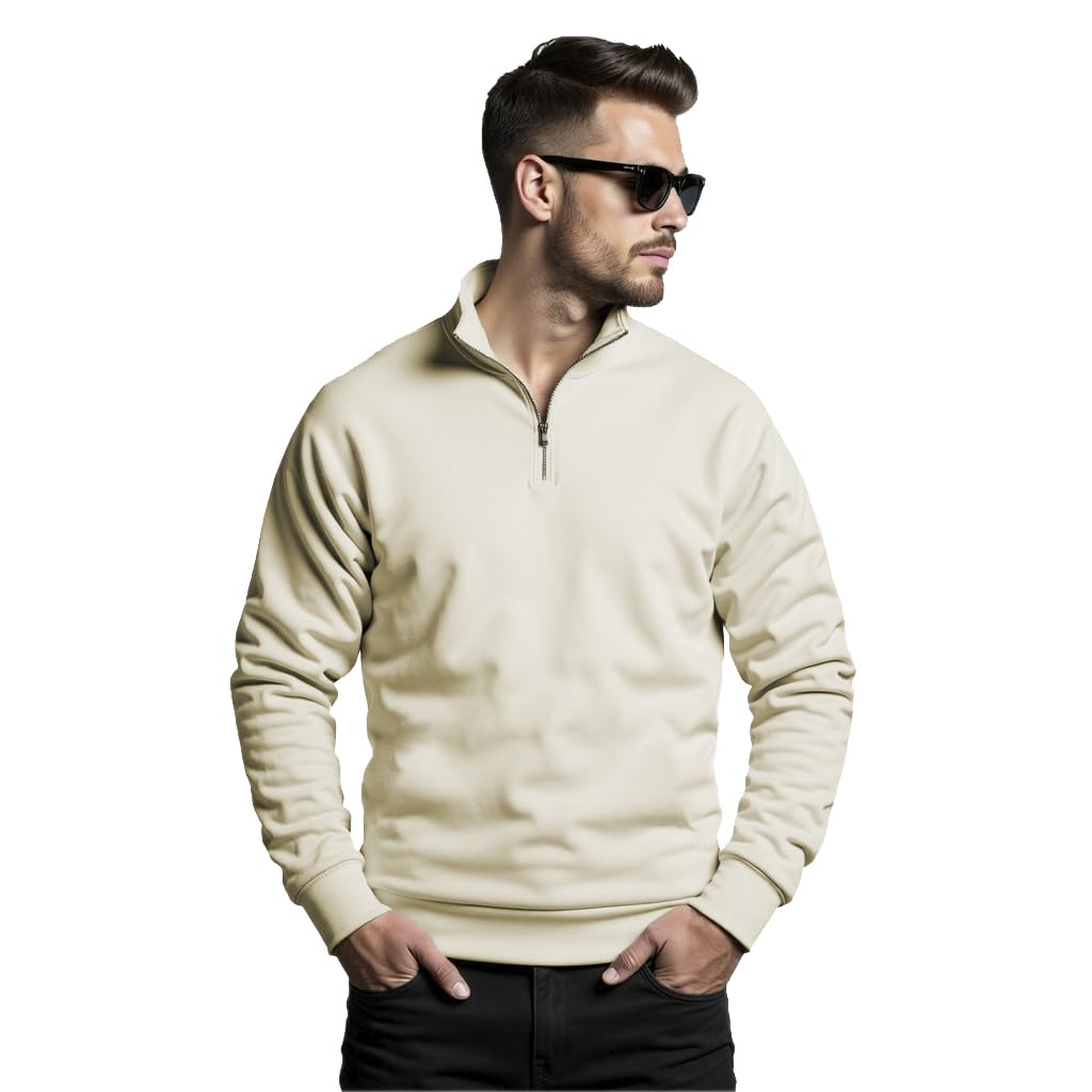 heradawn Regular Fit Solid Half Zipper Sweatshirt for Men | Men Sweatshirt-picture-25