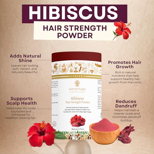 Image of Hibiscus Hair Strength Powder | Premium & Edible Quality | Supports Hair Strength, Scalp Wellness & Nourishment | 100% Natural & Pure | for Men & Women | 200g (Pack of 2)