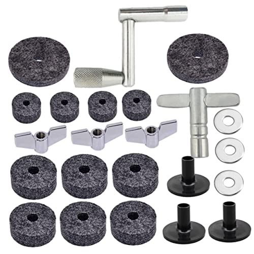 ERINGOGO 1 セット ドラム フェルト パッド ホイール シンバル ドラム スティック ドラム シンバル ナット アクセサリー エア ドラム パッド ミュージカル 発光 ドラムス