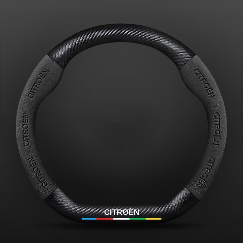 FDAFZCIOK Funda Volante Coche para Citroen C3-XR I 2014-2018, de PU Antideslizante Transpirable elástica Profesional para decoración de Interiores,Black