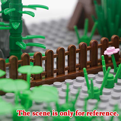 BroTex Fence Farm Accessories - MOC House Building Blocks Set, City Garden Bricks Parts Bulk Pieces, Stair Railing Bars, Assembly Toys for Creative Kids - Thumbnail 3