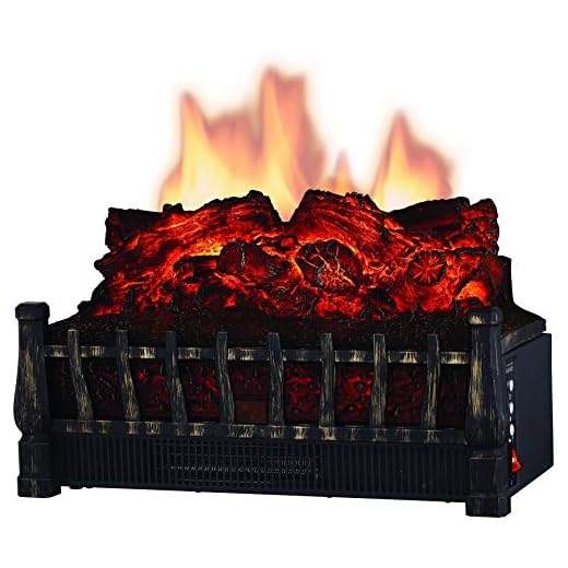 Comfort Glow ELCG251 Electric Log Heater Insert with Flame Projection 5,120 BTUs , Black