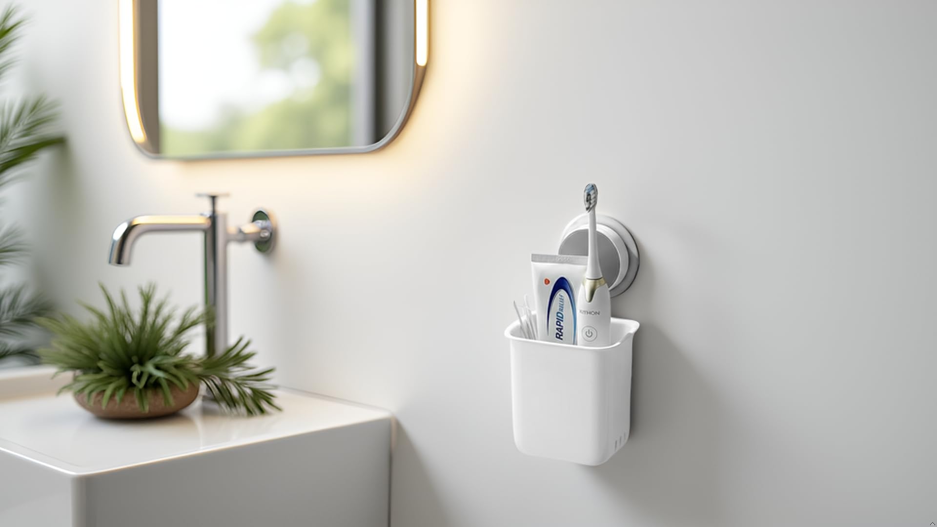 Wall Mounted Toothbrush Holder - Organize Your Bathroom -3