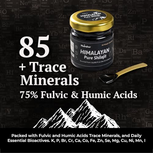 Image of Himalayan Pure Shilajit /Shilajeet Resin 40g, 75% Fulvic Acid and 85+ Trace Minerals Complex for Boosts Energy, Stamina, Endurance & Vitality, 100% Ayurvedic original pure Shilajit with Lab Tested