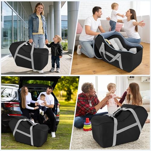 Image of Padded Car Seat Bag Compatible with Most Nuna Pipa Car Seats UPPAbaby MESA V2 without Base & Chicco KeyFit 30 and Base, Car Seat Travel Bag for Airplanes,Black