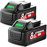 JUNWOOD 8.0Ah Replacement for Milwaukee M18 Battery 18V Lithium Compatible with 48-11-1815 48-11-1820 48-11-1840 48-11-1850 48-11-1860 Cordless Tools 2Pack (M18)
