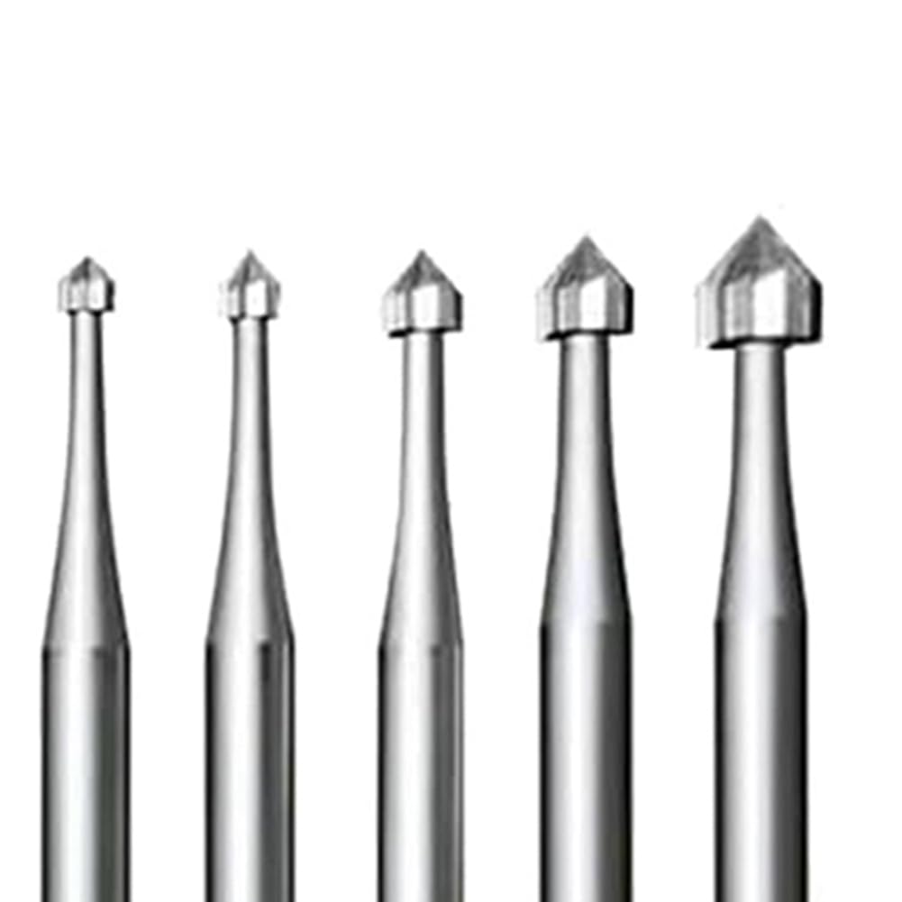 Gokoti 10 Pcs Jewelry Setting Burr - 3/32Inch Shank Stone Setting Burs Cylinder - Cone Shape Lapidary Making Tools - Image 3