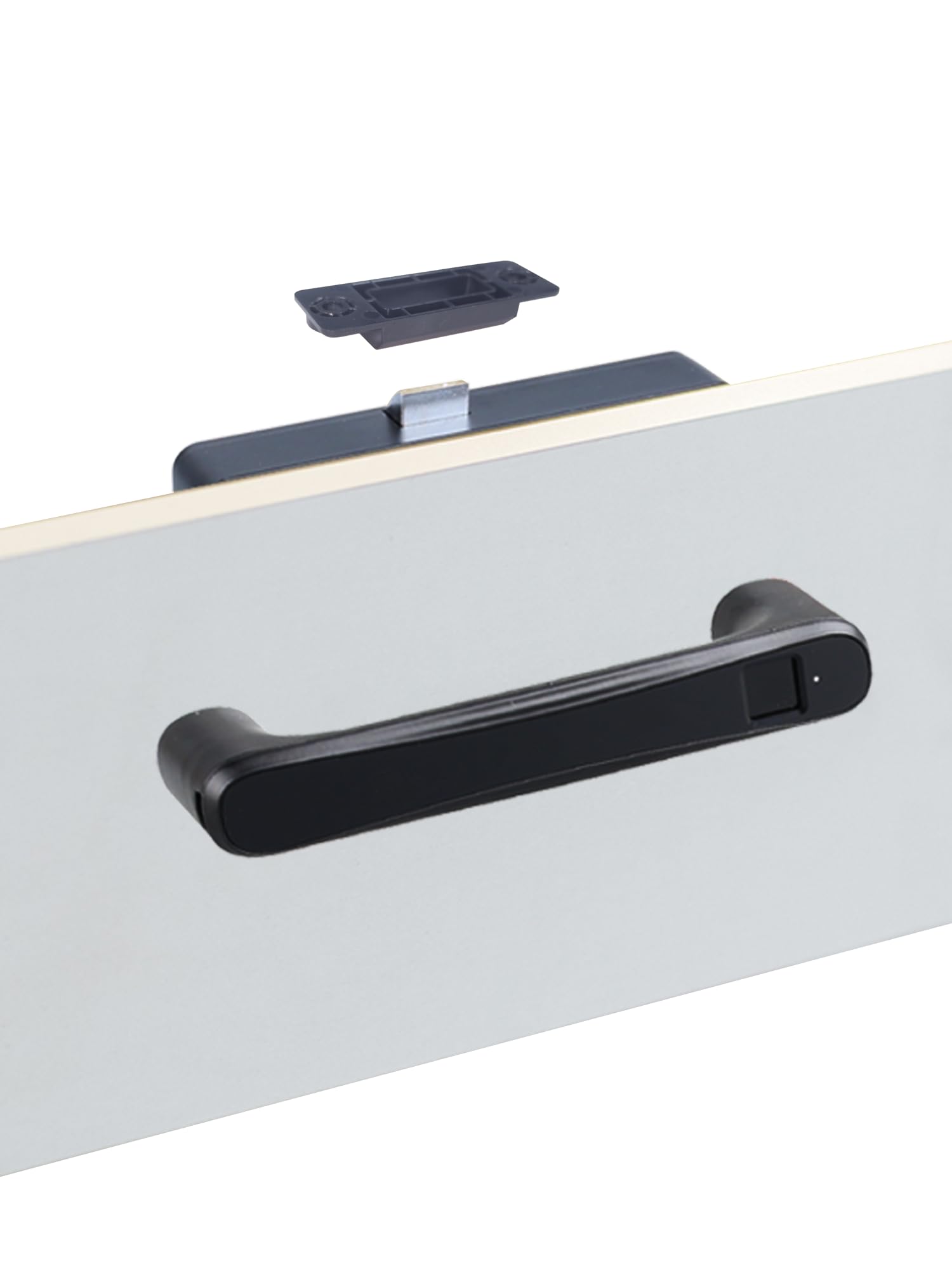 ZRD Smart Nightstand DIY Kit, Black Handle with Fingerprint Drawer Lock, Hidden Gun Safe Furniture for Nightstand, Dresser, Closet, Desk with Drawer