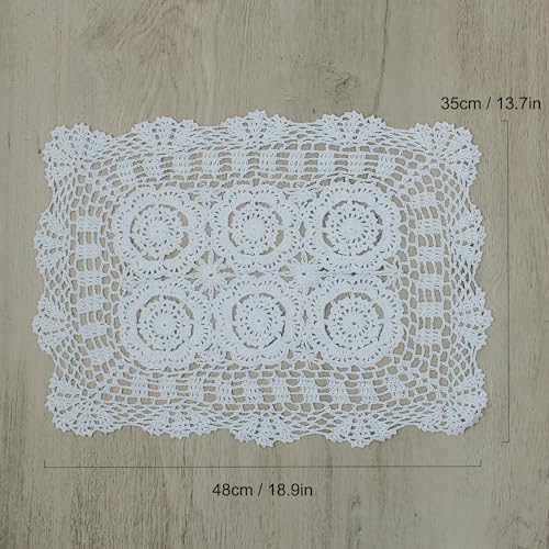 Kilofly KTW306WHTPC4 Handmade Crochet Cotton Lace Table Placemats Doilies Value Pack [Set Of 4] thumb #2