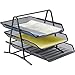 Lorell 90206 Desk Tray, 3 Tier,10-3/4-Inch x14-1/4-Inch x11-Inch, BK Mesh