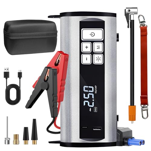 3500A Car Jump Starter Power Pack with 150PSI Air Compressor, 12V Portable Car Battery Jump Starter Booster(up to 9.0L Gas Or 8.0L Diesel Engine), with LED Flashlight 3500A Car Jump Starter Power Pack with 150PSI Air Compressor, 12V Portable Car Battery Jump Starter Booster(up to 9.0L Gas Or 8.0L Diesel Engine), with LED Flashlight