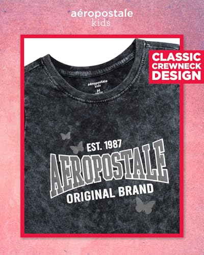 Image of Girls T Shirts - Soft Cotton Blend Short Sleeve Cute Graphic Tees - Classic Crewneck Logo Tee Girls Shirts (Sizes: 4-16), Size 14-16, Gray Heather