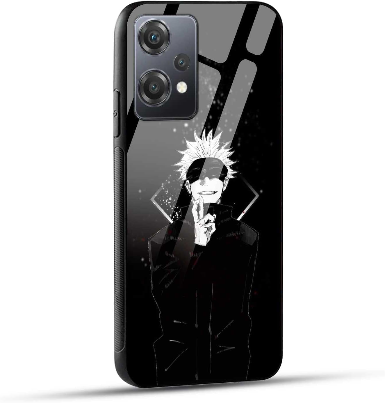 NDCOM Basic Case for OnePlus Nord CE 2 Lite 5G (Glass and Black Silicone_Multi-Coloured)